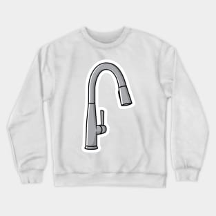 Steel Water Supply Faucets For Bathroom And Kitchen Sink Sticker vector illustration. Home interior objects icon concept. Kitchen faucet sticker design logo with shadow. Crewneck Sweatshirt